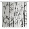 AMFD Bamboo Shower Curtain Asian Style Chinese Ink Bamboo Leaves Relaxing Therapy Spring Summer Fabric Bathroom Decor Set Include Hooks,(47"" Wx70 H), Gray Black White view 2