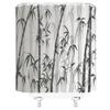 AMFD Bamboo Shower Curtain Asian Style Chinese Ink Bamboo Leaves Relaxing Therapy Spring Summer Fabric Bathroom Decor Set Include Hooks,(47"" Wx70 H), Gray Black White view 4