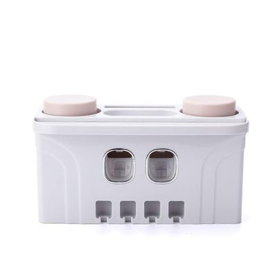 Toothbrush Holder Toothbrush Rack Free Punching Mouthwash Toothbrush Cup Wall-mounted Bathroom Wall-mounted Wall-mounted Integrated Toothpaste Squeezer Toothpaste Holder ( Color : A , Size : Small )