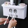 Toothbrush Holder Toothbrush Rack Free Punching Mouthwash Toothbrush Cup Wall-mounted Bathroom Wall-mounted Wall-mounted Integrated Toothpaste Squeezer Toothpaste Holder ( Color : A , Size : Small ) view 4