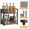 Giikin Countertop Shelf Organizer, 2 Tier Coffee Organizer for Desktop, Grey Counter Shelf Spice Rack for Kitchen (Grey, M) view 2