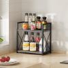 Giikin Countertop Shelf Organizer, 2 Tier Coffee Organizer for Desktop, Grey Counter Shelf Spice Rack for Kitchen (Grey, M) view 4
