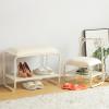 Kids Bench Metal Shoe Rack For Front Door Entrance Modern Shoe Bench With Storage Organizer Upholstered Padded Bench For Living Room, BalconyHallway 47.2 X 17.7 X 12.6 Inches 80x45x32cm white view 2