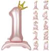 40 Inch Pink Crown Number Balloon Pink Foil Large Number 1 Balloons for 1nd Girls Birthday Wedding Anniversary Princess Party baby shower Number Balloon Decorations Supplies 1 view 1