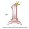 40 Inch Pink Crown Number Balloon Pink Foil Large Number 1 Balloons for 1nd Girls Birthday Wedding Anniversary Princess Party baby shower Number Balloon Decorations Supplies 1 view 2