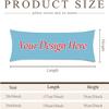 Custom Body Pillow Cases, Personalized Long Pillow Cover with Picture Text, Customized Throw Cushion Covers Two-Sides Print Love Keepsake Gift to Family Wife Husband Friends Pet 20x60in, Sky Blue view 2