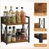 Giikin Kitchen Countertop Organizer, 2 Tier Spice Rack Organizer for Pantry, Kitchen Counter Shelf Wood Coffee Station Organizer (Brown, M) view 2