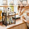 Giikin Kitchen Countertop Organizer, 2 Tier Spice Rack Organizer for Pantry, Kitchen Counter Shelf Wood Coffee Station Organizer (Brown, M) view 3