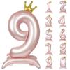 40 Inch Pink Crown Number Balloon Pink Foil Large Number 9 Balloons for 9nd Girls Birthday Wedding Anniversary Princess Party baby shower Number Balloon Decorations Supplies 9 view 1