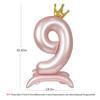 40 Inch Pink Crown Number Balloon Pink Foil Large Number 9 Balloons for 9nd Girls Birthday Wedding Anniversary Princess Party baby shower Number Balloon Decorations Supplies 9 view 2