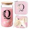 AYGXU personalized jewelry box,iced coffee glass,bridesmaid gifts,gifts for women,aesthetic cups,Travel Gifts for Teacher,best teacher appreciation gifts,Initial Q pink view 1