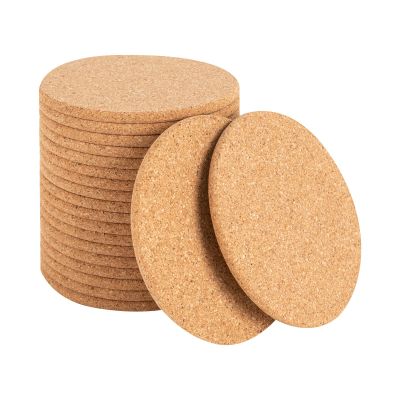 200 Pcs Cup Mats Coaster for Drinks, 4 Inch Soft Cork Blank Cup Mat, Round Thick Cork Coasters for Coffee Wine Glass Tea Cup Apartment Kitchen Bar Coffee Table Decor