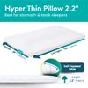 BLISSBURY Thin Pillow for Stomach Sleeper  2.2" Ultra Flat Memory Foam | Super Thin Low Loft Support for Belly Sleepers | Best Pillow for Neck Alignment and Front-Sleeping Comfort view 2