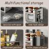 Dxcaicc Wall Mount Utensil Holder,Multifunctional Spice Organizer Shelf,Utensil Holder with Hooks,Kitchen Hanging Storage Wall Shelf for Spatula,Towel,Seasoning Jar Organizer,40cm/15.7in view 2