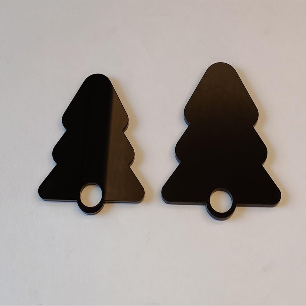 10pcs of Blank Christmas Tree Name Tag,Christmas Tree Tumbler Topper,Tumbler Accessories,Xmas Stanley Cup Accessories (Black, 30oz & 20oz)
