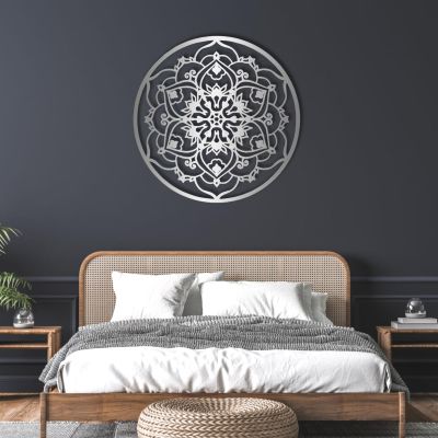 Mandala Metal Wall Art, Mandala Metal Wall Decor, Metal Mandala Wall Art, Metal Wall Art, Mandala Wall Art, Bohemian Wall Decor, Wall Decor for Living Room, Housewarming Gift (18"x 18"| 47x47cm, Sliver)