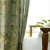 ILUOGUDU Sage Green Curtains 96 Inch Length for Living Room 1 Panel Floral Pinch Pleated Drapes 60% Blackout Linen Cotton Textured Light Green Curtain for Bedroom Rustic Boho Farmhouse Decor 72x96 view 2