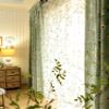 ILUOGUDU Sage Green Curtains 96 Inch Length for Living Room 1 Panel Floral Pinch Pleated Drapes 60% Blackout Linen Cotton Textured Light Green Curtain for Bedroom Rustic Boho Farmhouse Decor 72x96 view 3