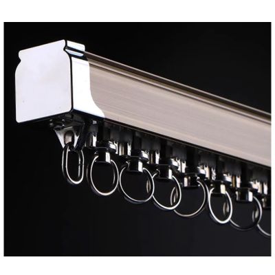 LTSRLL Curtain Rod Double Heavy Duty Curtain Track Set Ceiling Curtain Rail Hanging Sliding Panel Screen for Partition/Home/Bedroom/Shower Curtain (Color : Champagne Gold B, Size : 210cm/6.9ft)