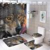 ZGDPBYF Wildlife Animal Wolves Bathroom Rugs and Mats Set Gray and White Abstract Wolf 3 Pieces Bathroom Rug Set Bath Rugs Non Slip Bath Mats for Bathroom, Toilet, Bedroom, Kitchen view 2