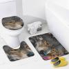 ZGDPBYF Wildlife Animal Wolves Bathroom Rugs and Mats Set Gray and White Abstract Wolf 3 Pieces Bathroom Rug Set Bath Rugs Non Slip Bath Mats for Bathroom, Toilet, Bedroom, Kitchen view 3