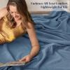 PHF 100% Cotton Muslin Blanket Twin XL Size 66"x90", 4-Layer Lightweight Gauze Throw, Breathable Cloud-Soft Minimalist Blanket for Bed, Couch, Camping & Baby, Denim Blue, Ideal Gift view 2