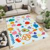 Cartoon Flowers and Fruits Area Rug, Cute Strawberry Orange Non Slip Kids Rugs, Noise Reduction Machine Washable Carpet for Indoor Living Room Bedroom Office Decor Mat - 2 ft x 4 ft view 2