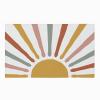 Boho Sunrise Area Rug, Modern Line Art Grunge Theme Non Slip Living Room Rug, Noise Reduction Machine Washable Carpet for Indoor Bedroom Office Decor Mat - 4 ft x 5 ft view 3