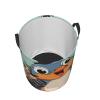 Bird Animal Cartoon print Laundry Hamper with Handle Waterproof Collapsible Organizer Baskets Circular Dirty Clothes Organizer Basket Portable Storage Bin for Bathroom Bedroom Dorm view 4