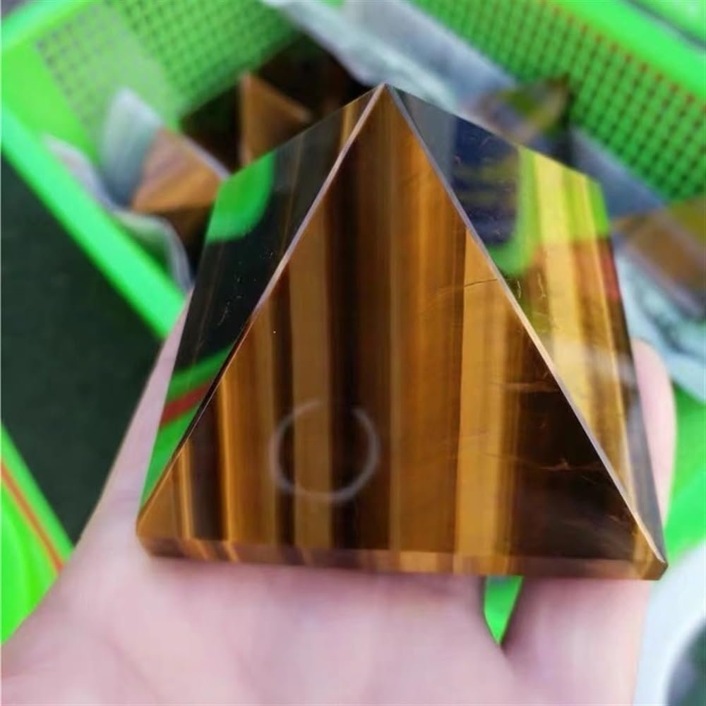 KatLin Natural Tiger Eye Pyramid. Crystal Pyramid Ornaments (Size : 40-50mm)