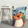 Bird Animal Cartoon print Laundry Hamper with Handle Waterproof Collapsible Organizer Baskets Circular Dirty Clothes Organizer Basket Portable Storage Bin for Bathroom Bedroom Dorm view 1