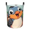 Bird Animal Cartoon print Laundry Hamper with Handle Waterproof Collapsible Organizer Baskets Circular Dirty Clothes Organizer Basket Portable Storage Bin for Bathroom Bedroom Dorm view 2