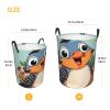 Bird Animal Cartoon print Laundry Hamper with Handle Waterproof Collapsible Organizer Baskets Circular Dirty Clothes Organizer Basket Portable Storage Bin for Bathroom Bedroom Dorm view 3
