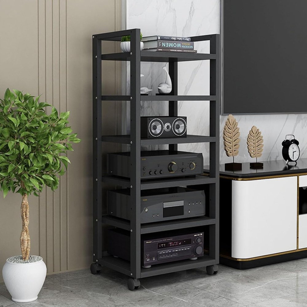 HOFSSI 6 Tier Furniture Media Stand DVD CD Player Stand Audio Rack Power Amplifier Equipment Cabinet Adjustable Open Storage RackFloorstanding Storage Shelves (Color : C)