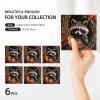 6Pcs Drink Coasters with Holder, Ceramic Drink Coaster for Kinds of Cups, Raccoon in The Fall Tree Hole Coasters for Drinks Tabletop Protection, Absorbent Cup Coaster for Coffee Table Home Decor view 3