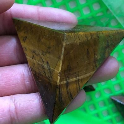 KatLin Natural Tiger Eye Stone Hand Cut Triangle Pyramid, Home Decoration Necessary for Healing Ornaments (Size : 2pcs)