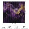 Abstract Beautiful Purple Marble Shower Curtain Sets 4 Piece,Watercolor Luxury Ink Gold Foil Texture Marble Bathroom Decor Sets with Rugs Include Waterproof Non-Slip Toilet Lid Cover Bath Mat view 2