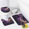 Abstract Beautiful Purple Marble Shower Curtain Sets 4 Piece,Watercolor Luxury Ink Gold Foil Texture Marble Bathroom Decor Sets with Rugs Include Waterproof Non-Slip Toilet Lid Cover Bath Mat view 4