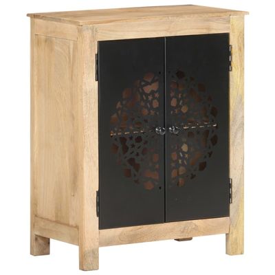 ROMHZKS Sideboard 23.6"x13.8"x29.5" Solid Mango Wood - Sideboard with Storage Cabinet, Shelves - for Dining Room or Living Room Dcor