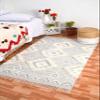 DecorAvenue Boho Natural Fibers Farmhouse Living Room Bedroom Wool Area Rug Handmade Handwoven Geromatric Bohemian Carpet(Light Grey,240 x 330 cm) view 1