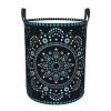 Blue Mandala Native Americans Ethnic Laundry Hamper with Durable Handle Waterproof Foldable Laundry Basket Round Dirty Clothes Storage Basket for Bathroom/Bedroom/College/Dorm view 1