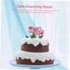 VICASKY 4pcs Valentine Cake Toppers Romantic Cake Insert Decor for Baking Dessert Adorns for Parties and Celebrations view 2