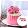 VICASKY 4pcs Valentine Cake Toppers Romantic Cake Insert Decor for Baking Dessert Adorns for Parties and Celebrations view 3
