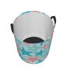 Blue Pink Starfish Ocean Laundry Hamper with Durable Handle Waterproof Foldable Laundry Basket Circular Storage Basket Dirty Clothes Bag for Bedroom Children Nursery Bathroom view 3