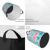 Blue Pink Starfish Ocean Laundry Hamper with Durable Handle Waterproof Foldable Laundry Basket Circular Storage Basket Dirty Clothes Bag for Bedroom Children Nursery Bathroom view 4