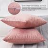 EUCIOR Rose Gold Pillow Cover, Decor Soft Velvet Hidden Zipper Closure Accent Pink Velvet Pillow Cover 16x16, Set of 2 Throw Pillows for Couch/Bedroom view 3