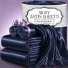 DECOLURE Satin Bed Sheets - 4 Piece Luxury Silky Queen Size Bedding Set - Softer Than Silk, Wrinkle-Free with 15 Deep Pocket Fitted Sheet, Perfect for Hair & Skin, Gifts for Women (Navy Blue) view 1