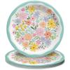 Amscan Stylish Multicolor Round Paper Springtime Blooms Plates - 10.5" (Pack of 8) - Vibrant, Sturdy & Eco-friendly Party Plates - Perfect for Summer & Outdoor Events view 1
