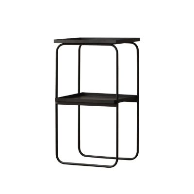 JJTOOLS Side Tables Bedroom Rectangular Metal Side Table Office Living Room Sofa Small Coffee Table Bedroom Bedside Cabinet Storage Coffee Table Coffee Tables for Living Room (Color : Black)