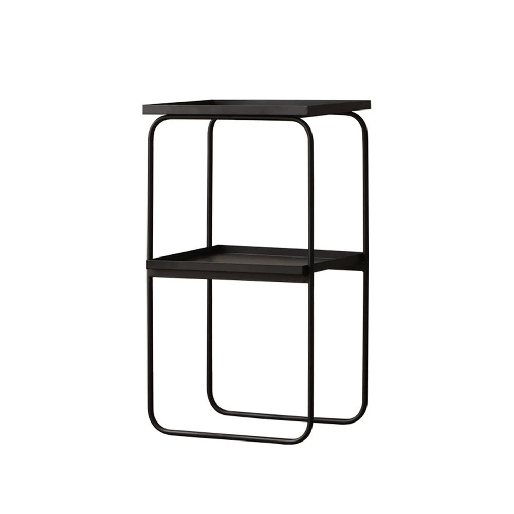 JJTOOLS Side Tables Bedroom Rectangular Metal Side Table Office Living Room Sofa Small Coffee Table Bedroom Bedside Cabinet Storage Coffee Table Coffee Tables for Living Room (Color : Black)